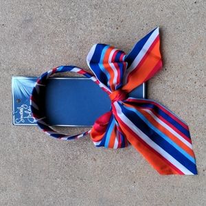 Sincerely Jules by scunci Red, Blue & Orange Headband with Ribbon NWT